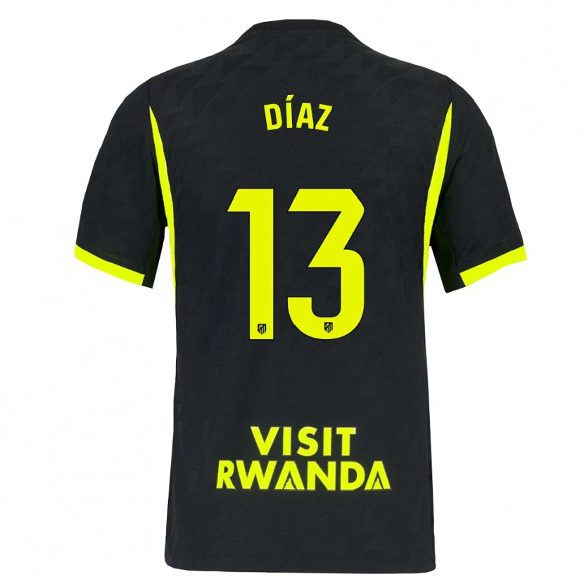 Danxen Kinder Diego Díaz #13 Hellgrün Schwarz Auswärtstrikot Trikot 2026/27 T-Shirt