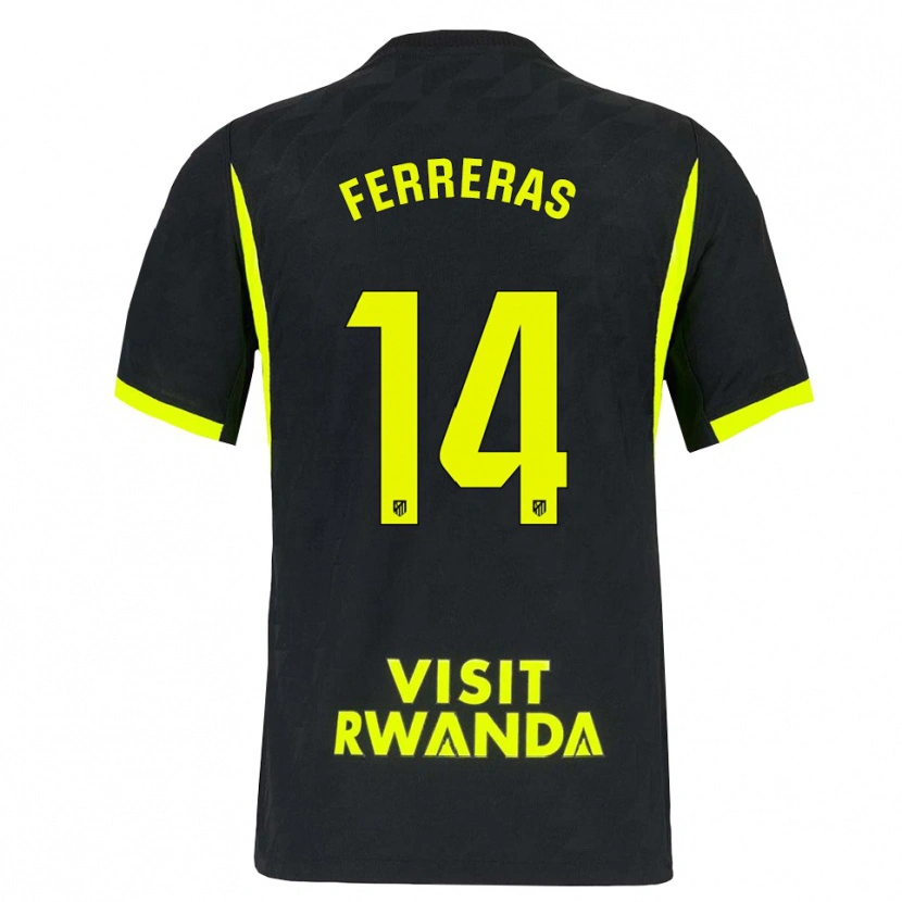 Danxen Kinder Adrian Ferreras #14 Hellgrün Schwarz Auswärtstrikot Trikot 2026/27 T-Shirt