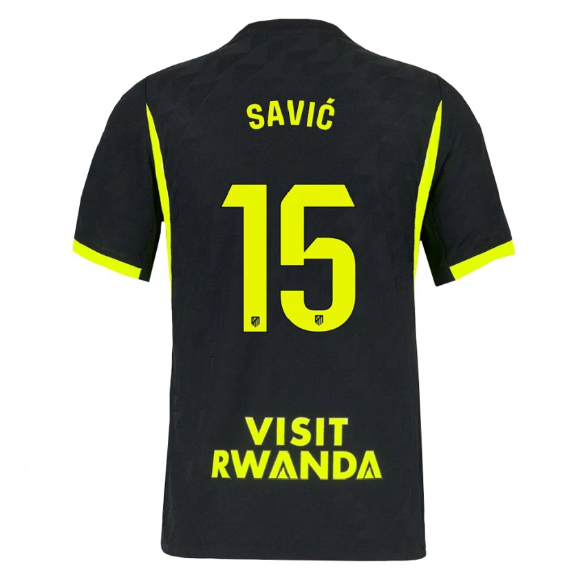 Danxen Kinder Stefan Savic #15 Hellgrün Schwarz Auswärtstrikot Trikot 2026/27 T-Shirt