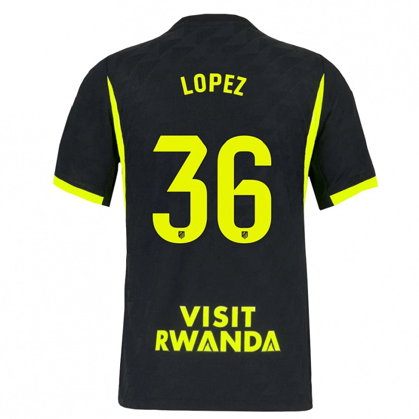 Danxen Kinder David Lopez #36 Hellgrün Schwarz Auswärtstrikot Trikot 2026/27 T-Shirt