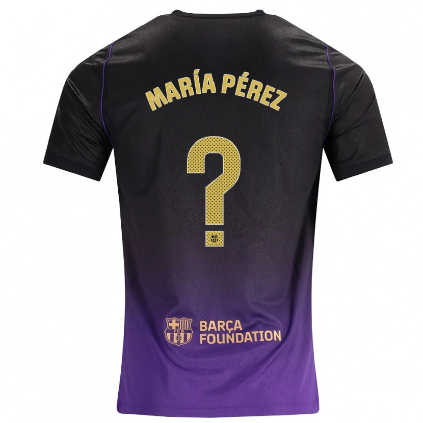 Danxen Kinder María Pérez #0 Lila Gelb Schwarz Auswärtstrikot Trikot 2026/27 T-Shirt