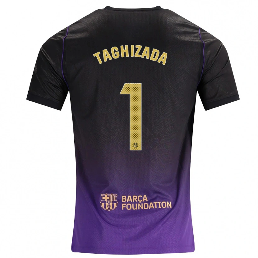 Danxen Kinder Eldar Taghizada #1 Lila Gelb Schwarz Auswärtstrikot Trikot 2026/27 T-Shirt