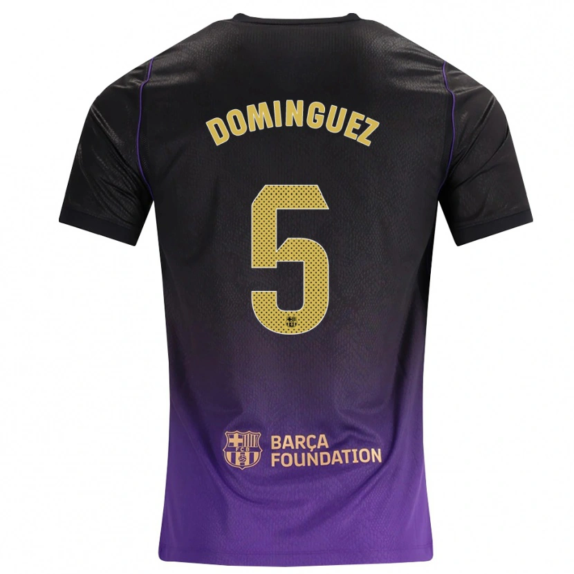 Danxen Kinder Sergi Dominguez #5 Lila Gelb Schwarz Auswärtstrikot Trikot 2026/27 T-Shirt