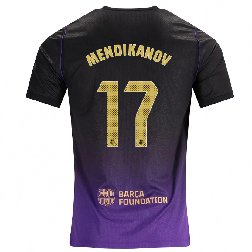 Danxen Kinder Karim Mendikanov #17 Lila Gelb Schwarz Auswärtstrikot Trikot 2026/27 T-Shirt