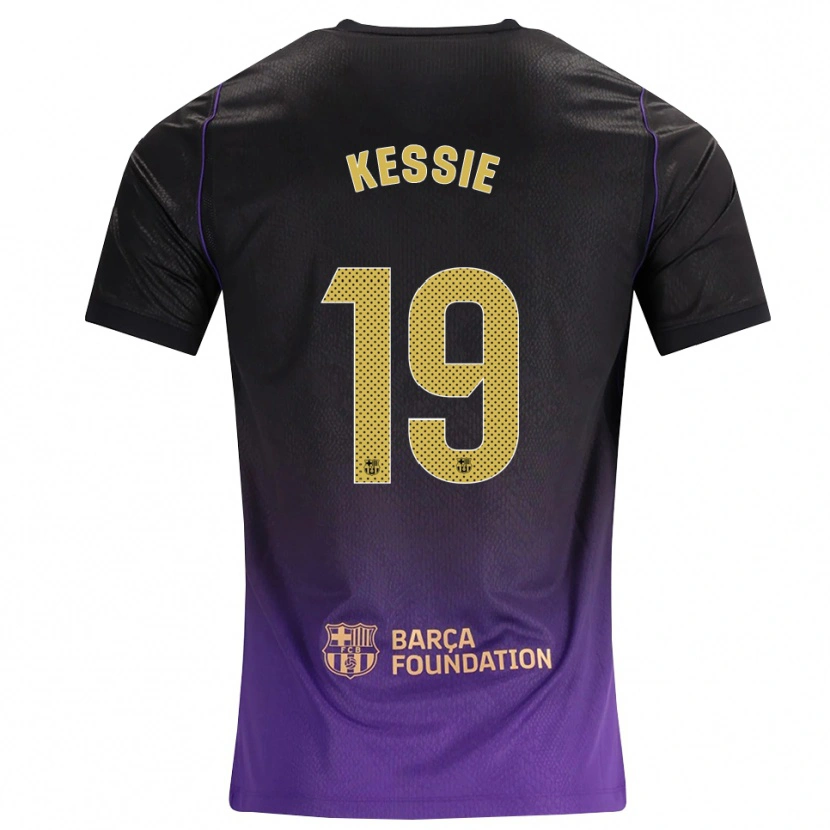 Danxen Kinder Franck Kessie #19 Lila Gelb Schwarz Auswärtstrikot Trikot 2026/27 T-Shirt
