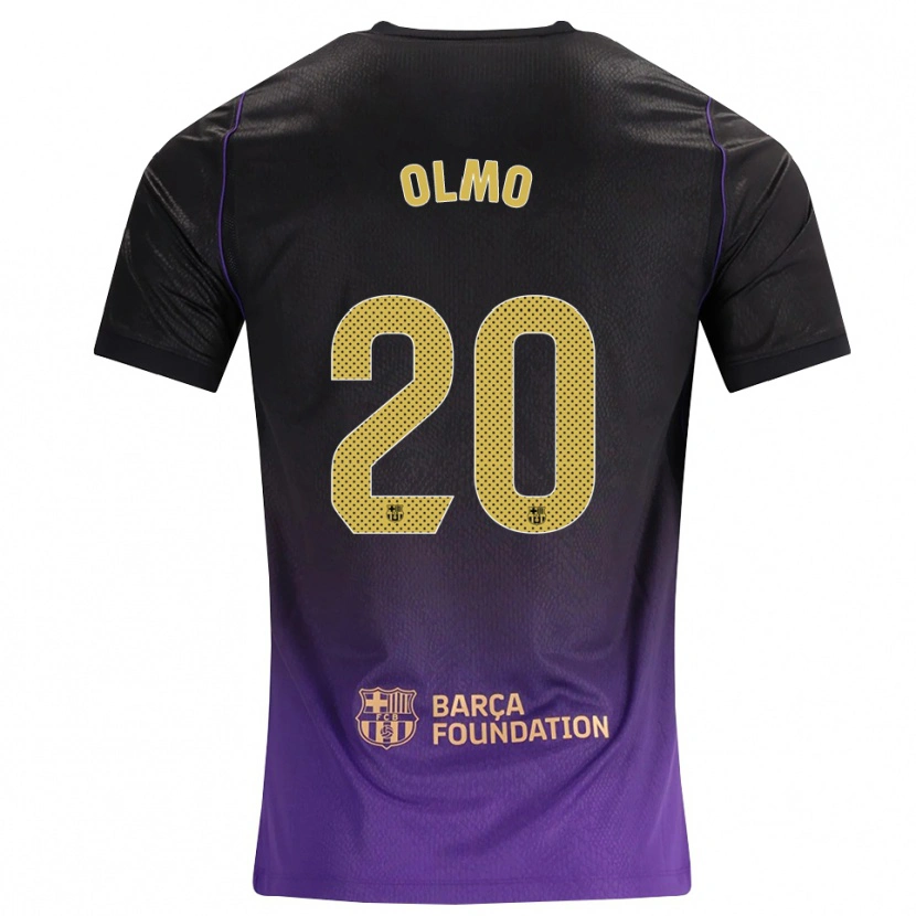 Danxen Kinder Dani Olmo #20 Lila Gelb Schwarz Auswärtstrikot Trikot 2026/27 T-Shirt