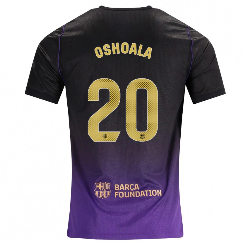 Danxen Kinder Asisat Oshoala #20 Lila Gelb Schwarz Auswärtstrikot Trikot 2026/27 T-Shirt