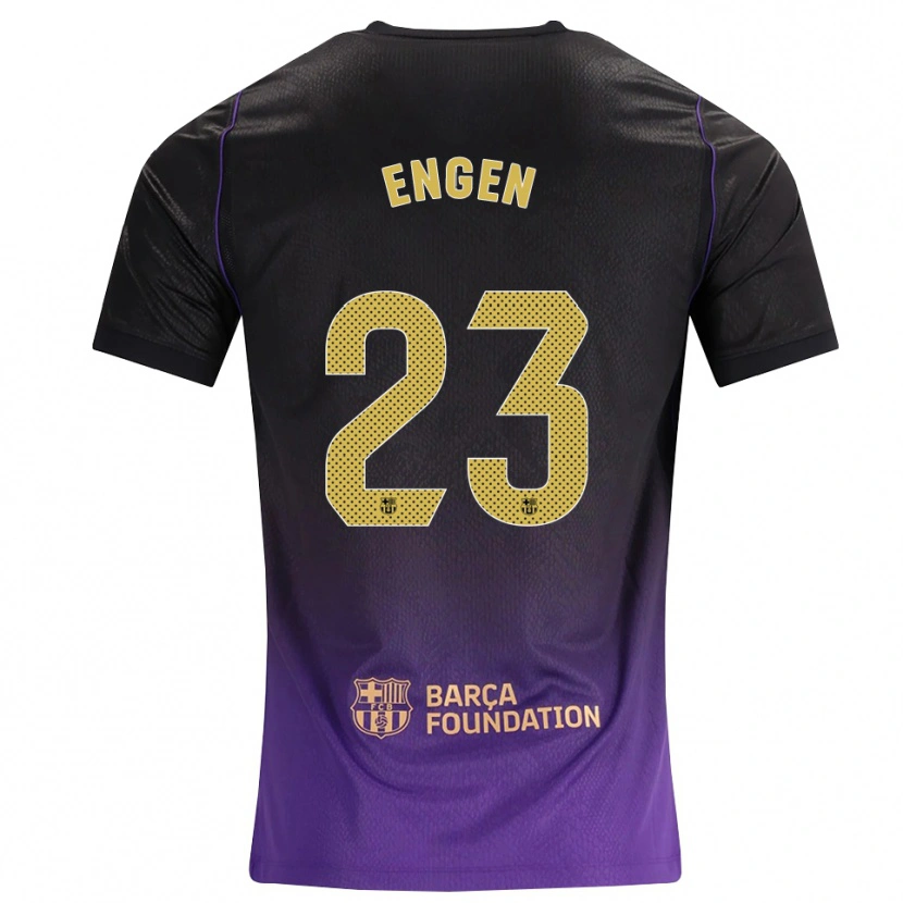 Danxen Kinder Ingrid Engen #23 Lila Gelb Schwarz Auswärtstrikot Trikot 2026/27 T-Shirt