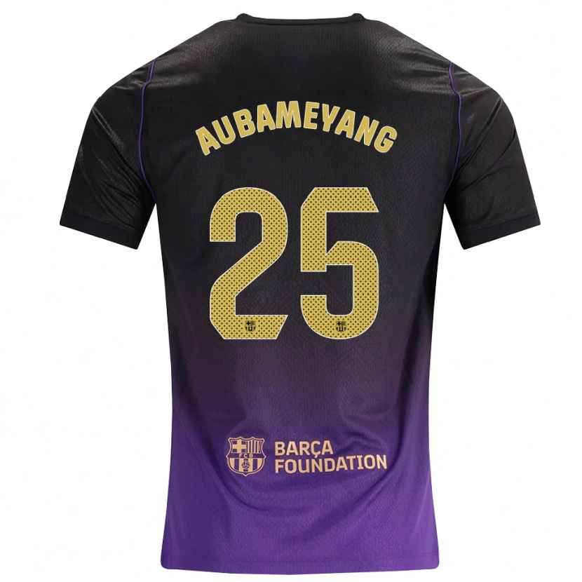 Danxen Kinder Pierre Emerick Aubameyang #25 Lila Gelb Schwarz Auswärtstrikot Trikot 2026/27 T-Shirt