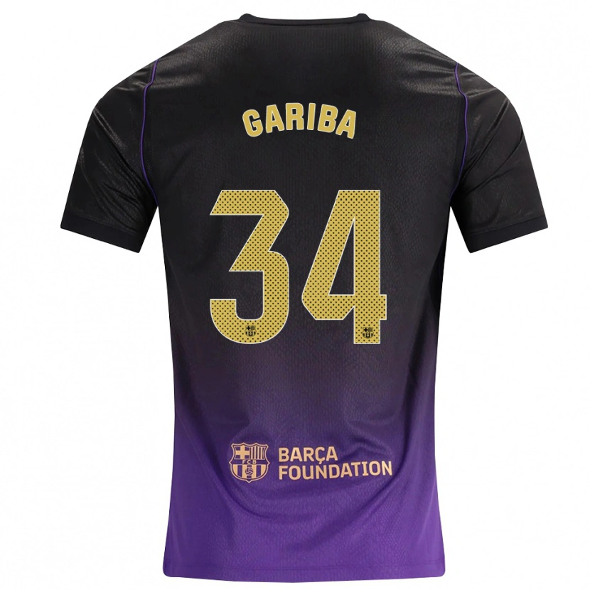 Danxen Kinder Hafiz Gariba #34 Lila Gelb Schwarz Auswärtstrikot Trikot 2026/27 T-Shirt