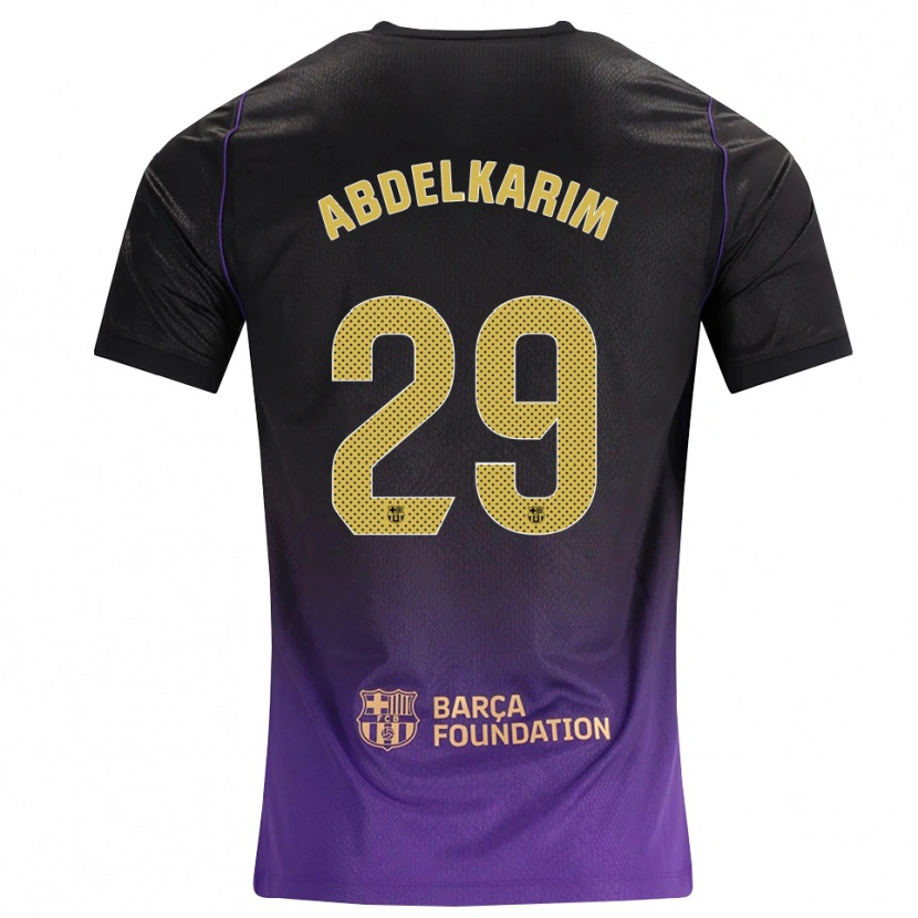 Danxen Kinder Hamza Abdelkarim #29 Lila Gelb Schwarz Auswärtstrikot Trikot 2026/27 T-Shirt