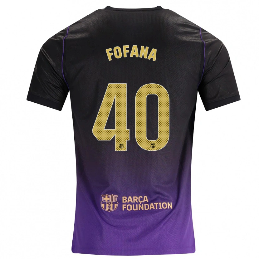 Danxen Kinder Nuhu Fofana #40 Lila Gelb Schwarz Auswärtstrikot Trikot 2026/27 T-Shirt