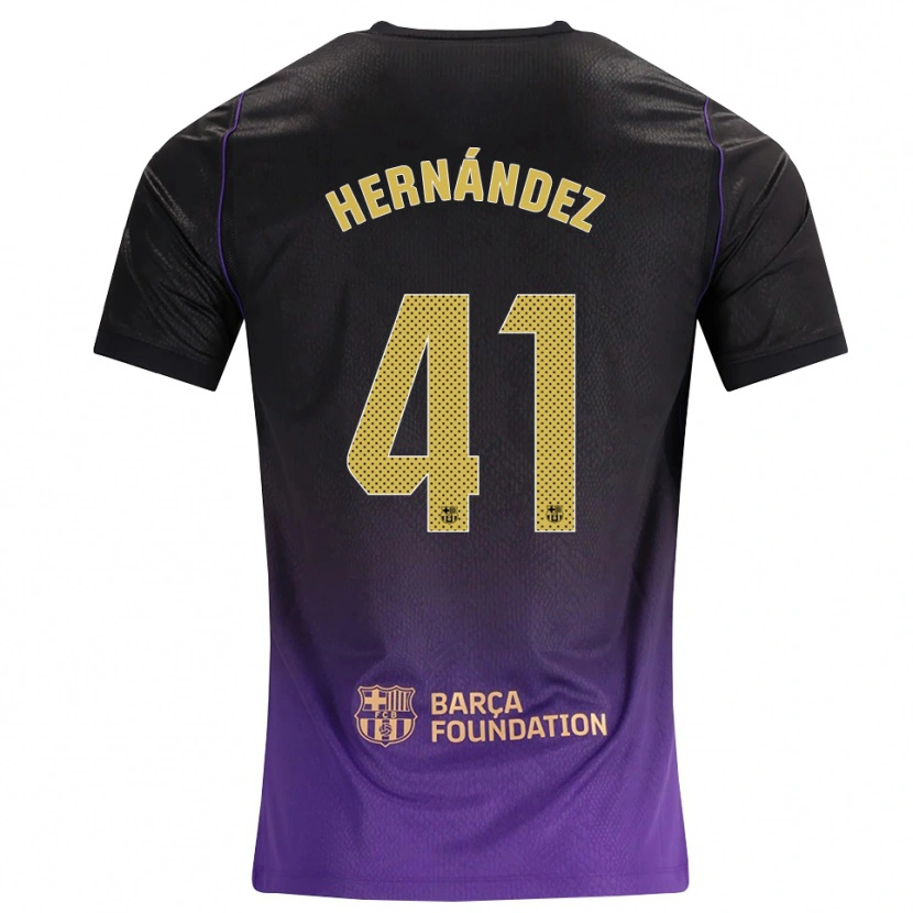 Danxen Kinder Juan Hernández #41 Lila Gelb Schwarz Auswärtstrikot Trikot 2026/27 T-Shirt