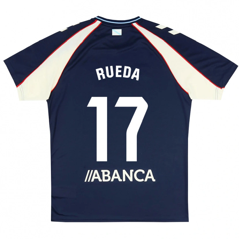 Danxen Kinder Javi Rueda #17 Königsblau Rot Weiß Auswärtstrikot Trikot 2026/27 T-Shirt