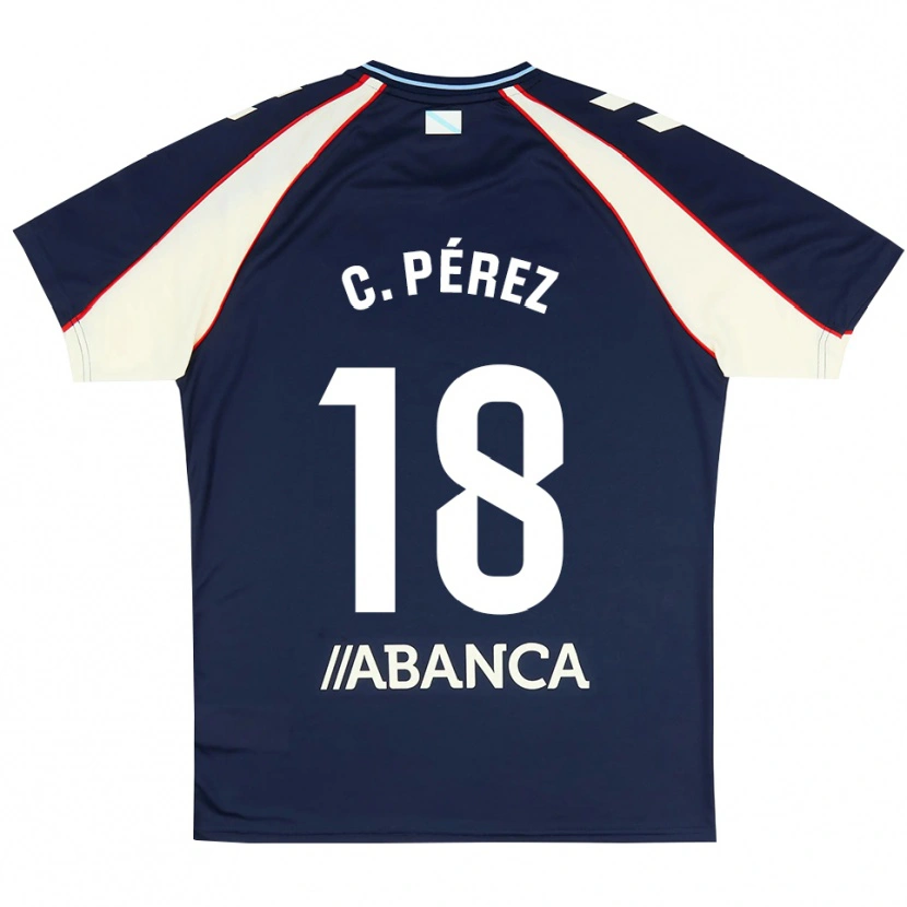 Danxen Kinder Carles Pérez #18 Königsblau Rot Weiß Auswärtstrikot Trikot 2026/27 T-Shirt