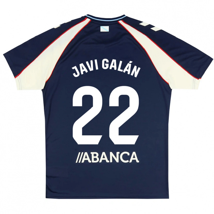 Danxen Kinder Javi Galán #22 Königsblau Rot Weiß Auswärtstrikot Trikot 2026/27 T-Shirt