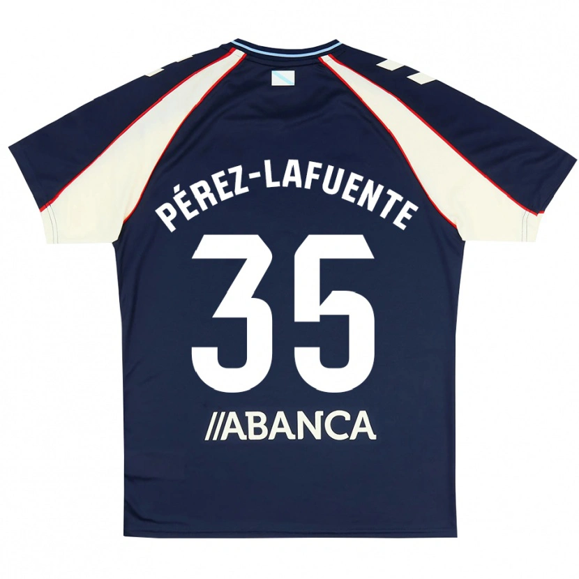 Danxen Kinder Jorge Pérez-Lafuente #35 Königsblau Rot Weiß Auswärtstrikot Trikot 2026/27 T-Shirt