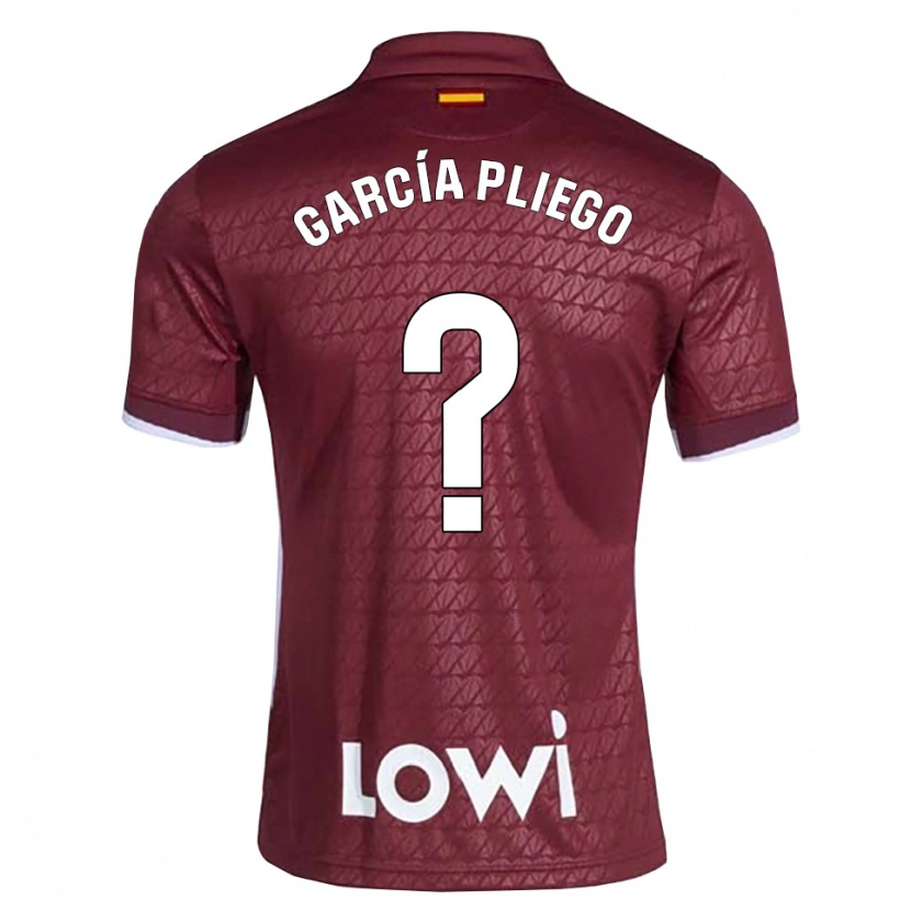 Danxen Kinder Hugo García Pliego #0 Dunkelrot Weiß Auswärtstrikot Trikot 2026/27 T-Shirt