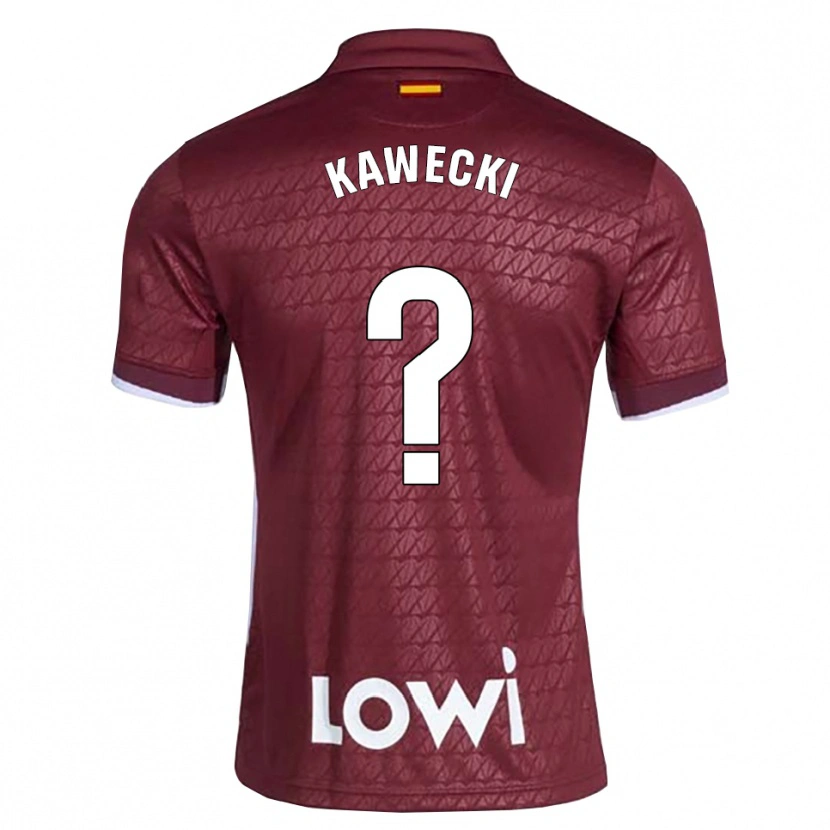 Danxen Kinder Luis Kawecki #0 Dunkelrot Weiß Auswärtstrikot Trikot 2026/27 T-Shirt