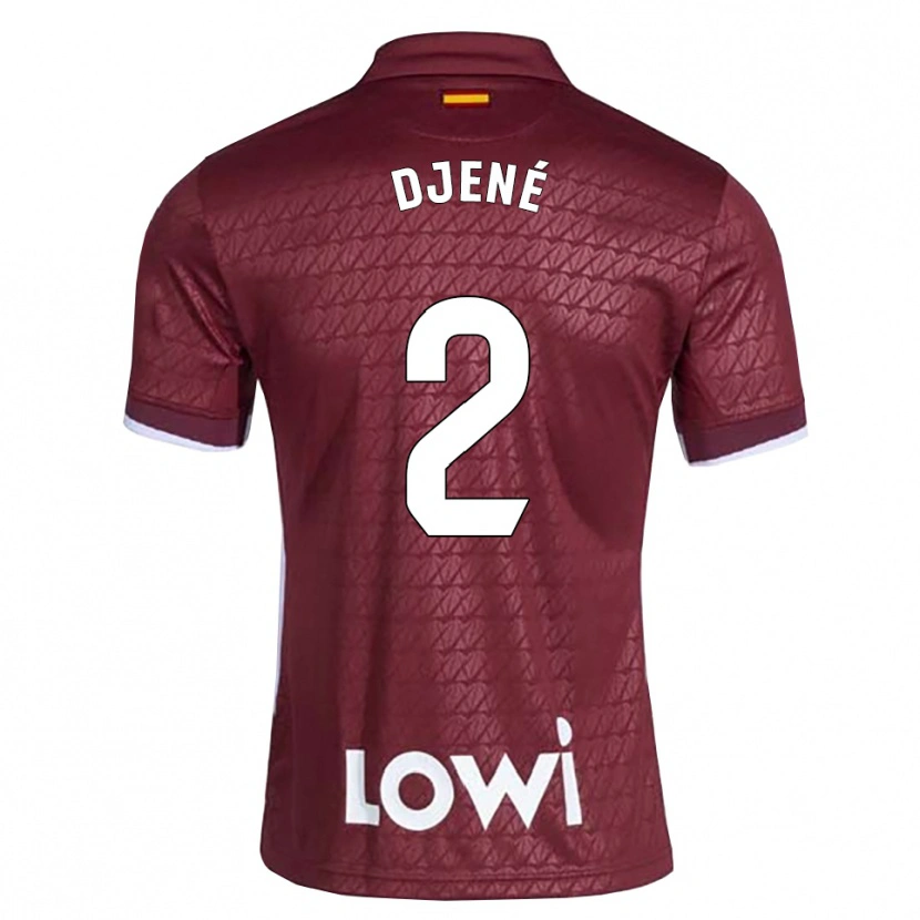 Danxen Kinder Dakonam Djené #2 Dunkelrot Weiß Auswärtstrikot Trikot 2026/27 T-Shirt