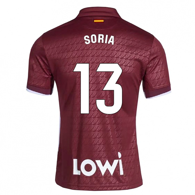 Danxen Kinder David Soria #13 Dunkelrot Weiß Auswärtstrikot Trikot 2026/27 T-Shirt