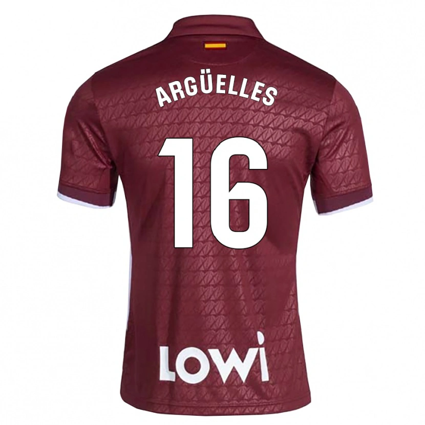 Danxen Kinder David Argüelles #16 Dunkelrot Weiß Auswärtstrikot Trikot 2026/27 T-Shirt