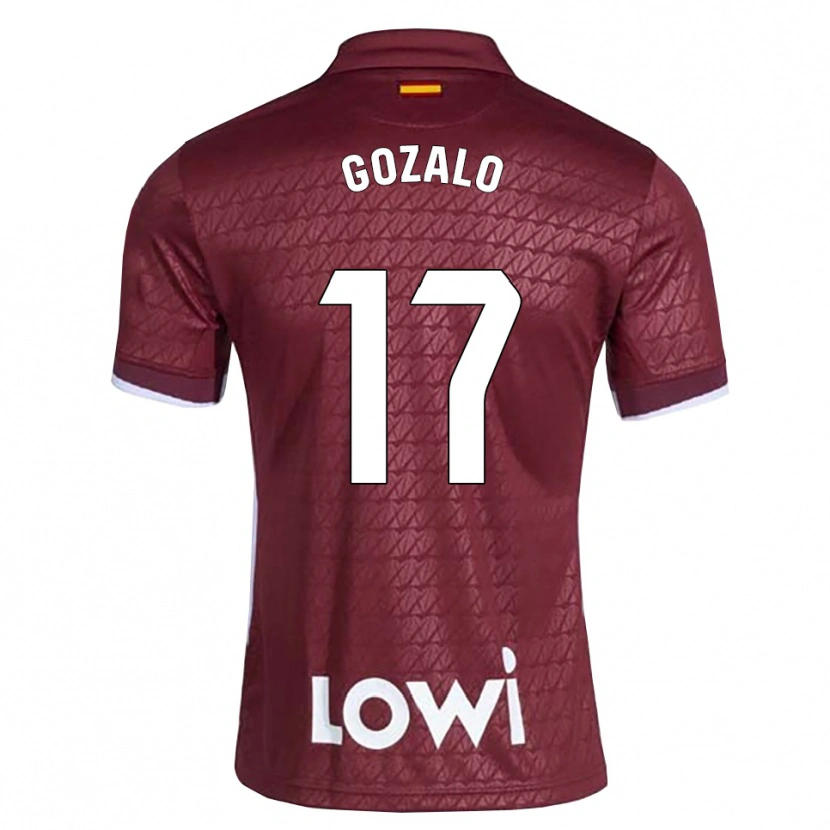 Danxen Kinder Marcos Gozalo #17 Dunkelrot Weiß Auswärtstrikot Trikot 2026/27 T-Shirt