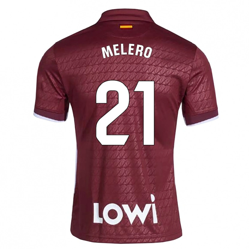 Danxen Kinder Pablo Melero #21 Dunkelrot Weiß Auswärtstrikot Trikot 2026/27 T-Shirt