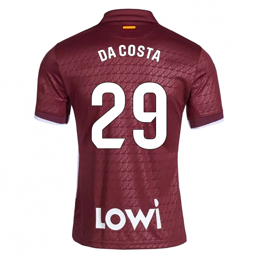 Danxen Kinder Coba Da Costa #29 Dunkelrot Weiß Auswärtstrikot Trikot 2026/27 T-Shirt