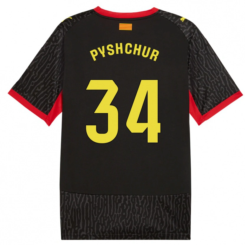 Danxen Kinder Oleksandr Pyshchur #34 Schwarz Gelb Rot Auswärtstrikot Trikot 2026/27 T-Shirt