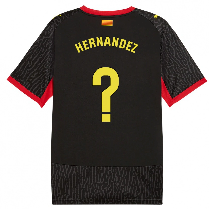 Danxen Kinder Guillem Hernández #0 Schwarz Gelb Rot Auswärtstrikot Trikot 2026/27 T-Shirt