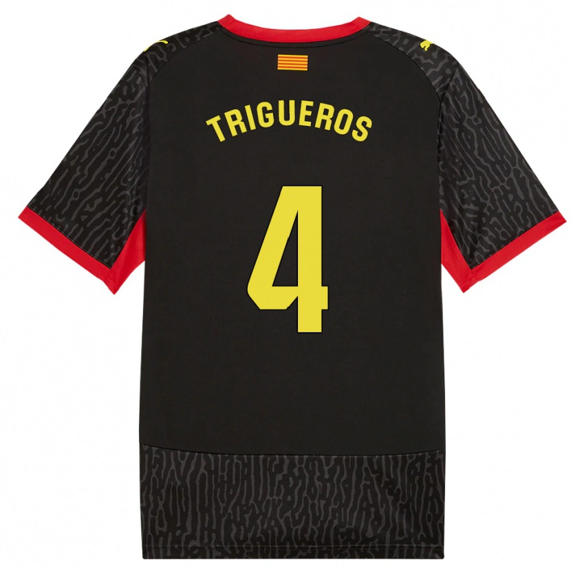 Danxen Kinder Pol Trigueros #4 Schwarz Gelb Rot Auswärtstrikot Trikot 2026/27 T-Shirt