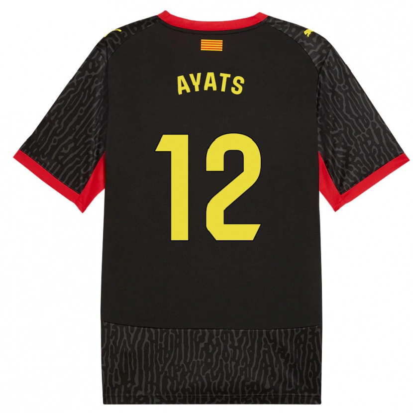 Danxen Kinder Mònica Ayats #12 Schwarz Gelb Rot Auswärtstrikot Trikot 2026/27 T-Shirt