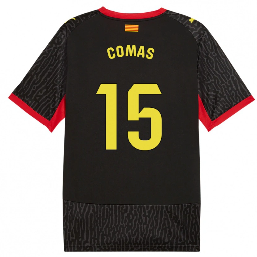 Danxen Kinder Oriol Comas #15 Schwarz Gelb Rot Auswärtstrikot Trikot 2026/27 T-Shirt