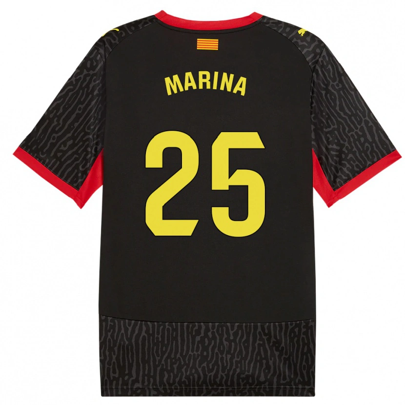 Danxen Kinder Sergi Marina #25 Schwarz Gelb Rot Auswärtstrikot Trikot 2026/27 T-Shirt