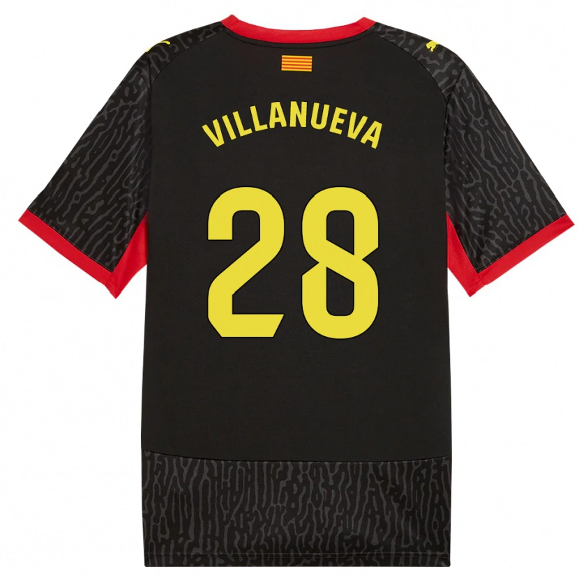 Danxen Kinder Pablo Villanueva #28 Schwarz Gelb Rot Auswärtstrikot Trikot 2026/27 T-Shirt