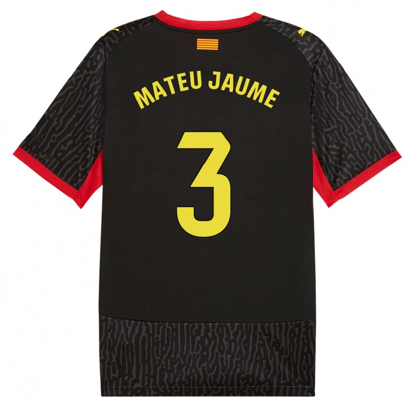 Danxen Kinder Mateu Morey #3 Schwarz Gelb Rot Auswärtstrikot Trikot 2026/27 T-Shirt