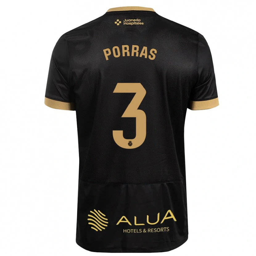 Danxen Kinder Jordi Porras #3 Schwarz Sandbraun Burly Wood Auswärtstrikot Trikot 2026/27 T-Shirt