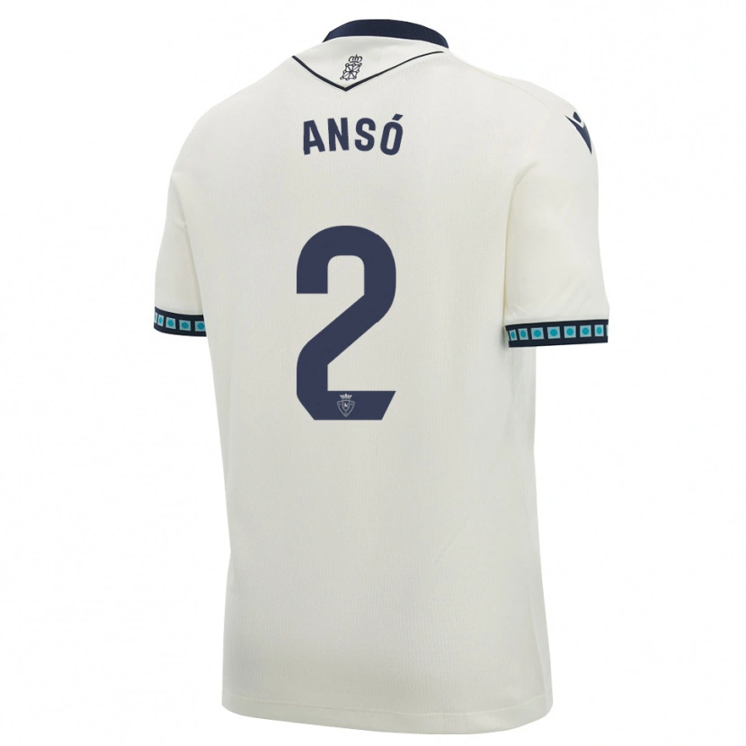 Danxen Kinder Mikel Ansó #2 Weiß Schwarz Hellblau Auswärtstrikot Trikot 2026/27 T-Shirt