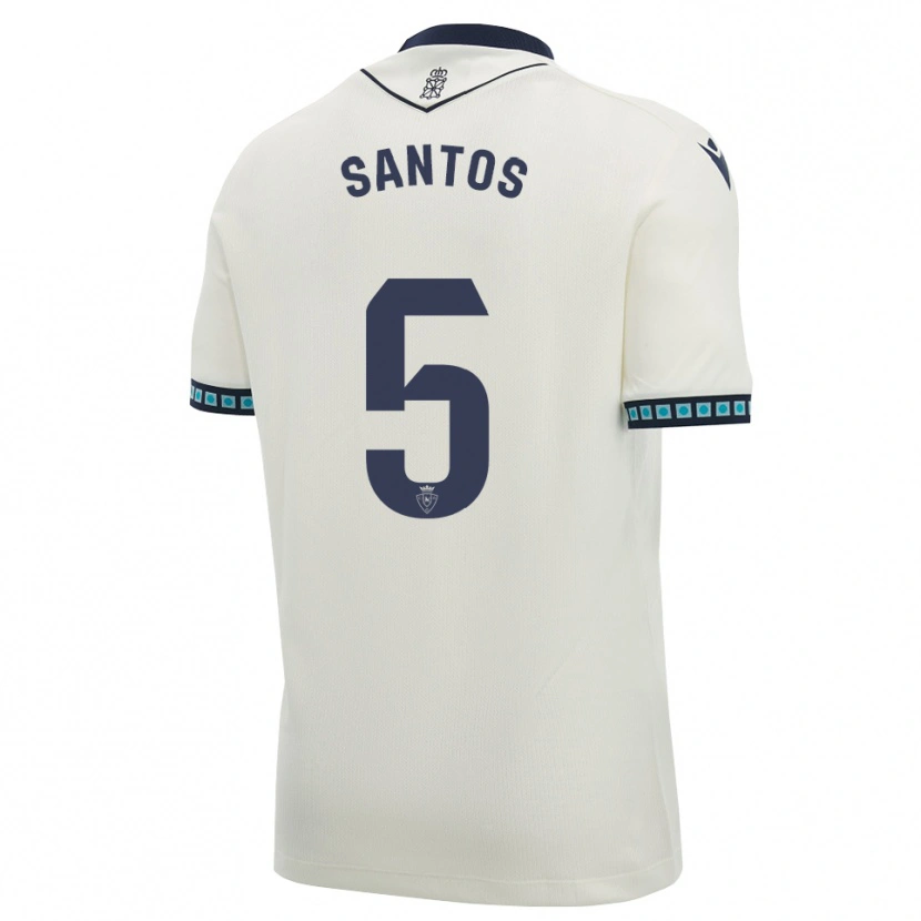 Danxen Kinder Unai Santos #5 Weiß Schwarz Hellblau Auswärtstrikot Trikot 2026/27 T-Shirt