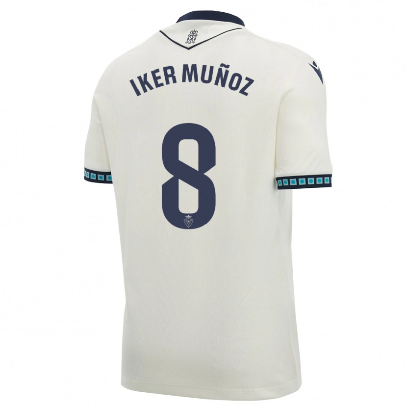 Danxen Kinder Iker Muñoz #8 Weiß Schwarz Hellblau Auswärtstrikot Trikot 2026/27 T-Shirt