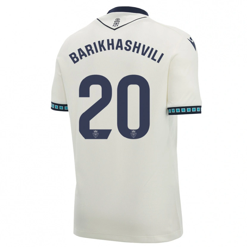 Danxen Kinder Nika Barikhashvili #20 Weiß Schwarz Hellblau Auswärtstrikot Trikot 2026/27 T-Shirt