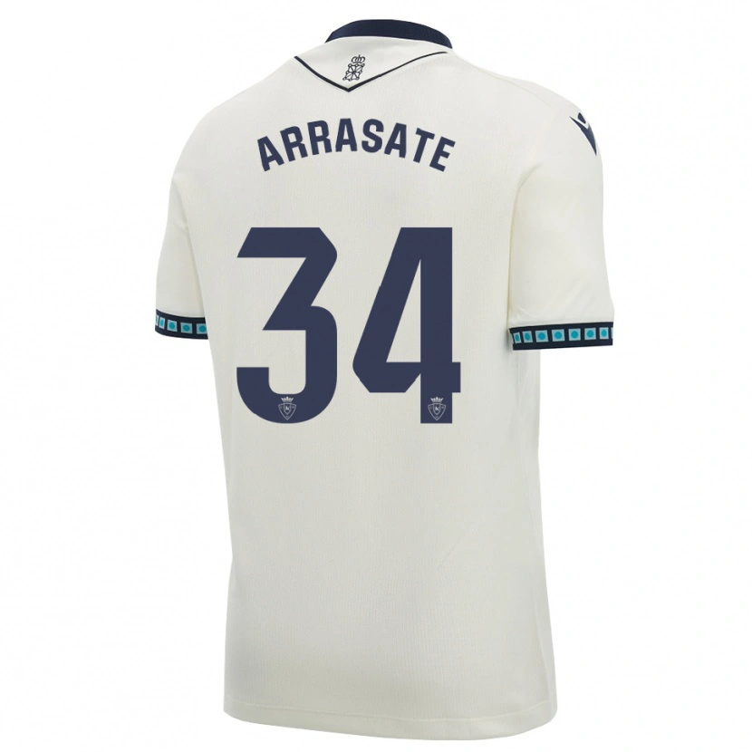 Danxen Kinder Ibai Arrasate #34 Weiß Schwarz Hellblau Auswärtstrikot Trikot 2026/27 T-Shirt