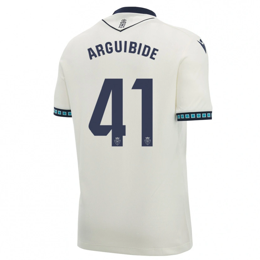 Danxen Kinder Iñigo Arguibide #41 Weiß Schwarz Hellblau Auswärtstrikot Trikot 2026/27 T-Shirt