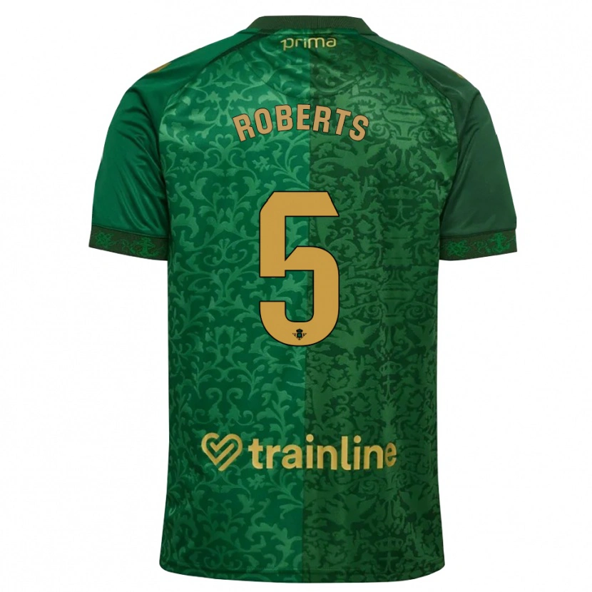 Danxen Kinder Rhiannon Roberts #5 Waldgrün Dunkelgoldrute Auswärtstrikot Trikot 2026/27 T-Shirt