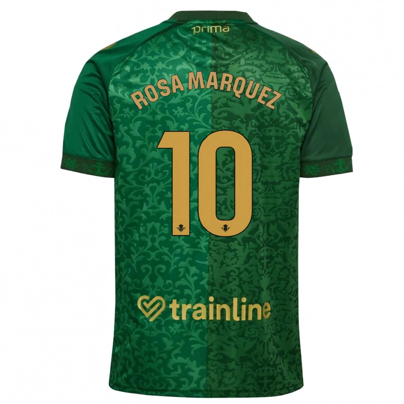 Danxen Kinder Rosa Márquez Baena #10 Waldgrün Dunkelgoldrute Auswärtstrikot Trikot 2026/27 T-Shirt