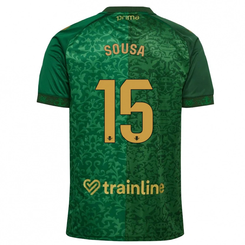 Danxen Kinder Vasco Sousa #15 Waldgrün Dunkelgoldrute Auswärtstrikot Trikot 2026/27 T-Shirt