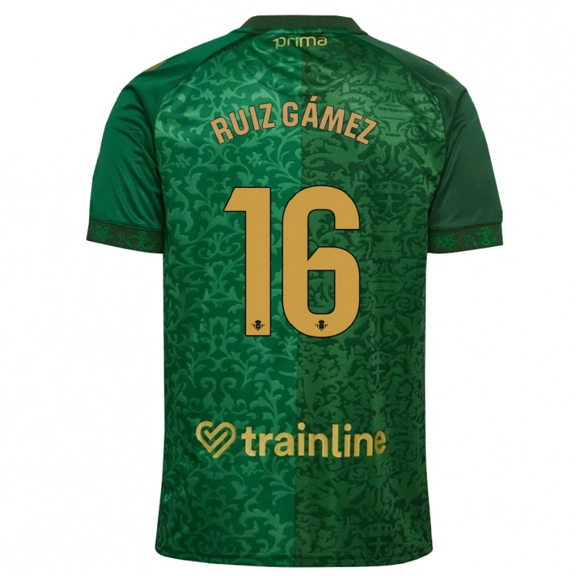 Danxen Kinder María Ruiz #16 Waldgrün Dunkelgoldrute Auswärtstrikot Trikot 2026/27 T-Shirt