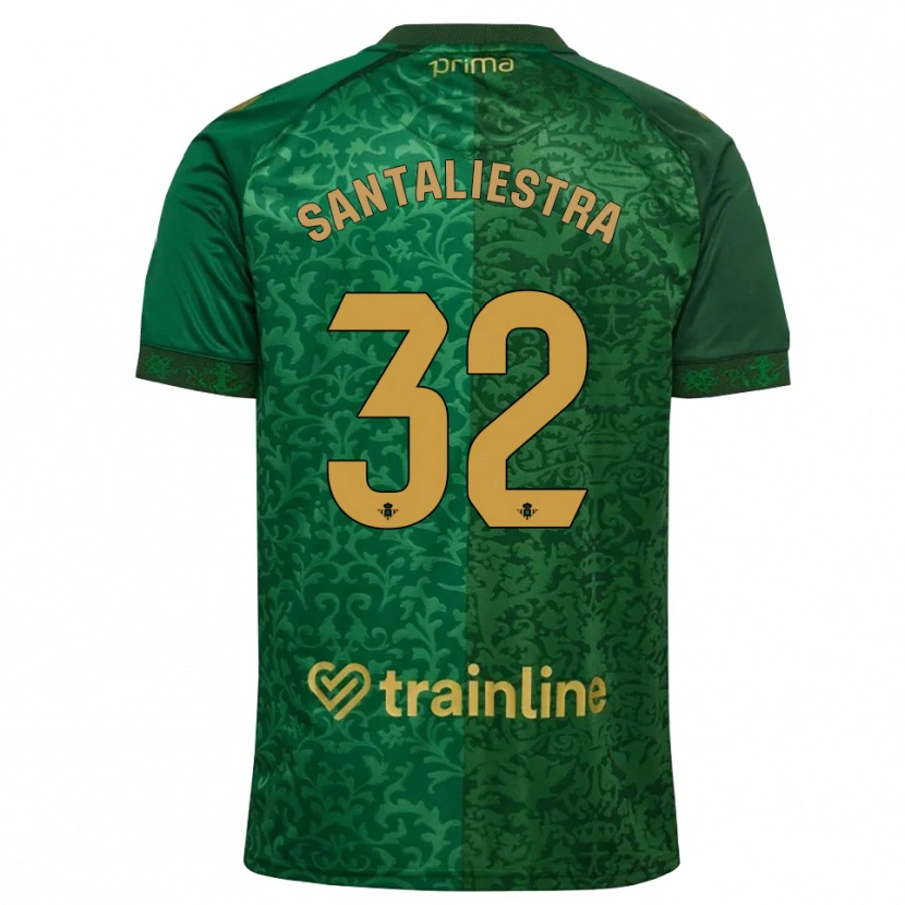 Danxen Kinder Carla Santaliestra #32 Waldgrün Dunkelgoldrute Auswärtstrikot Trikot 2026/27 T-Shirt