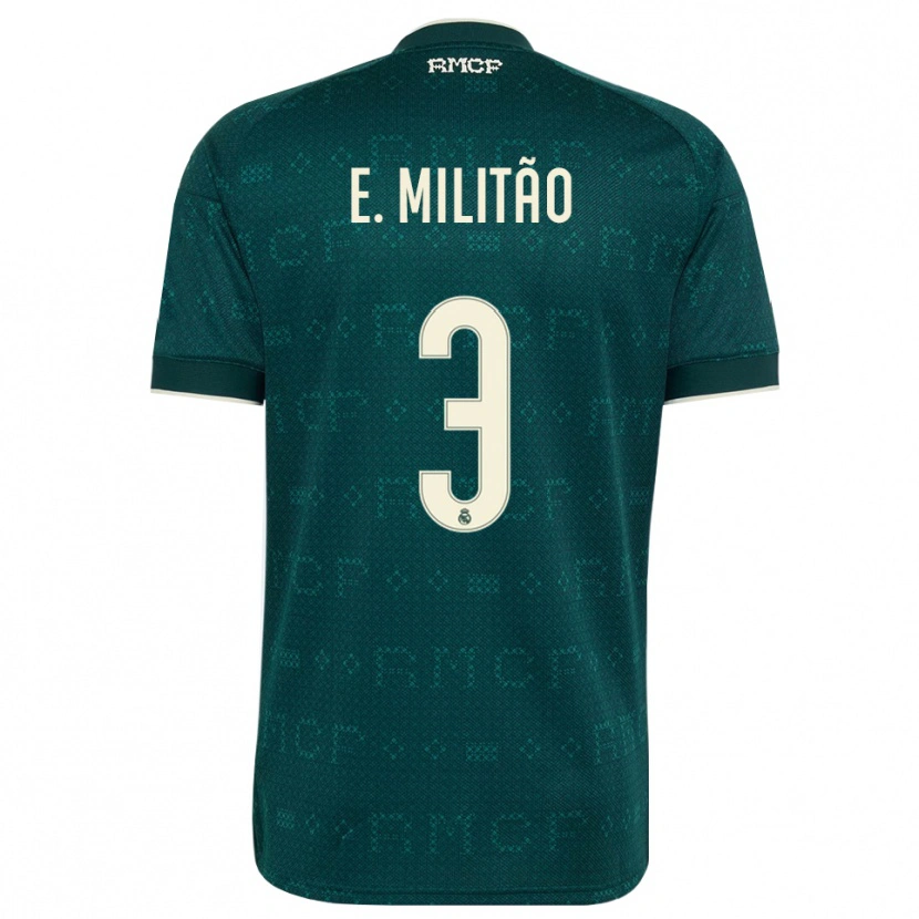 Danxen Kinder Éder Militão #3 Dunkelgrauweiß Auswärtstrikot Trikot 2026/27 T-Shirt